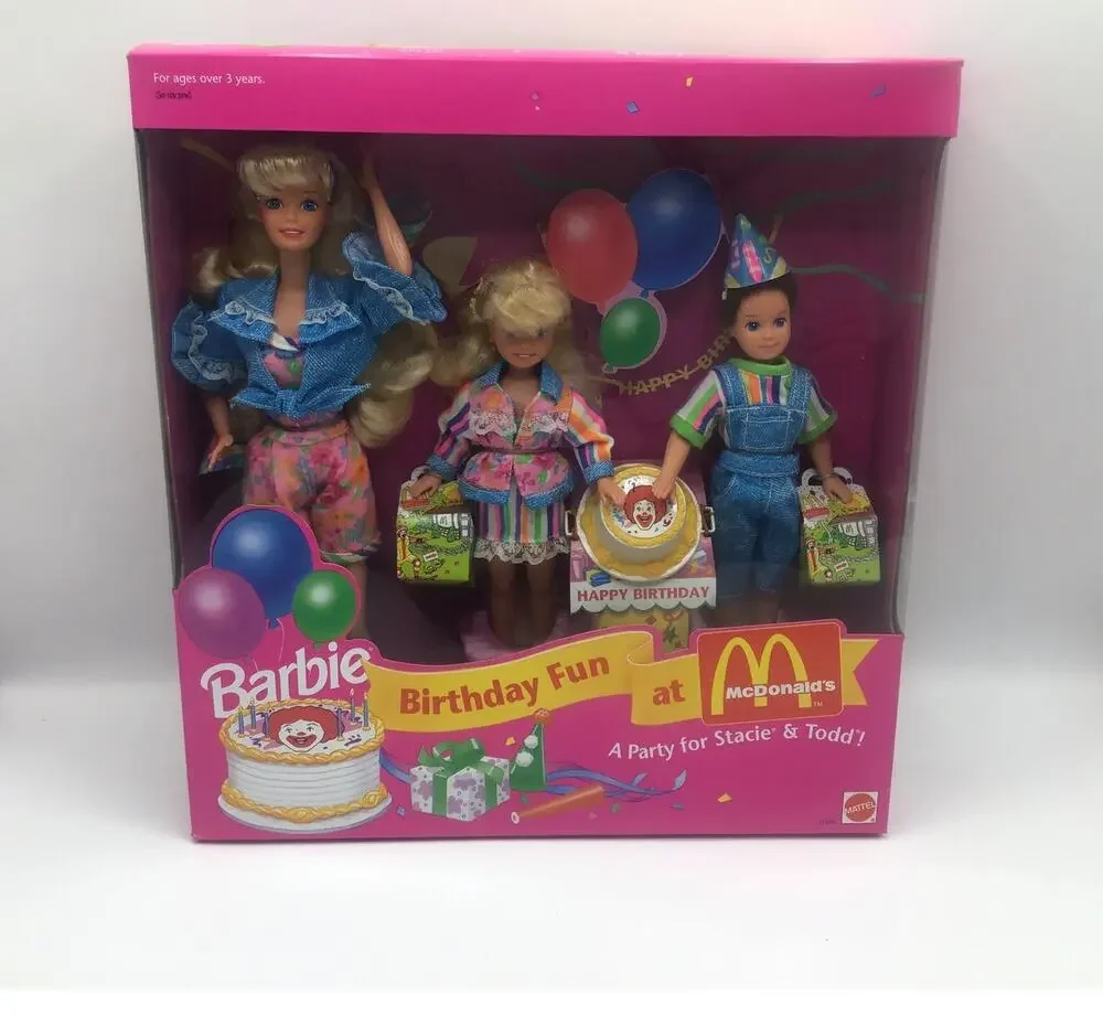 Barbie Birthday Fun At McDonalds Gift Set 1993 Mattel 11589 Stacie Todd NIB New